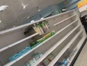 Shelves were left empty at the Home Bargains store in Southport